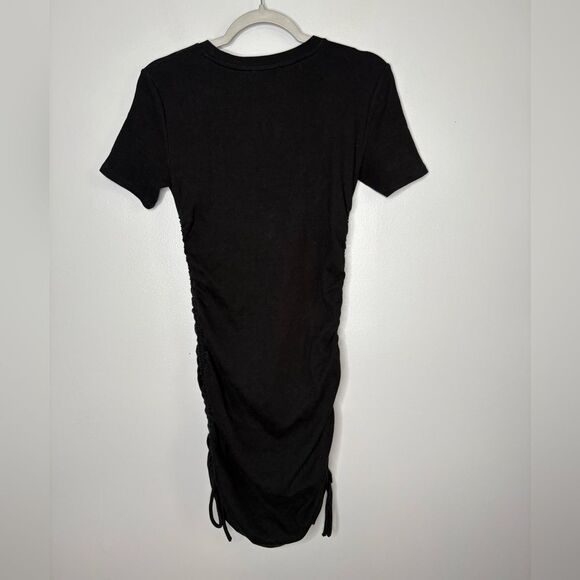 Zara Side Ruched Ribbed Bodycon Mini Dress - Picture 4 of 4